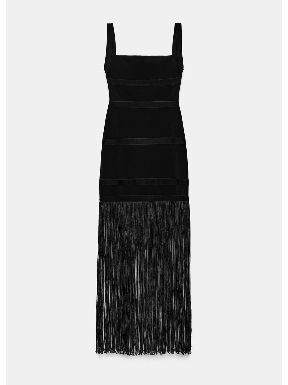 ZARA LONG FRINGED DRESS - Picture 6 of 7